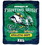 Notre Dame Fighting Irish 50" x 60" Micro Raschel Throw Polyester Binding Graphic Background