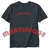 T-SHIRT BLACK  WORD MARTINIQUE RETRO 