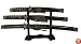 Set of 3 Mini Samurai Sword Black Wrapped Letter Openers w/Stand - Valor 8052, Swords Letter Openers