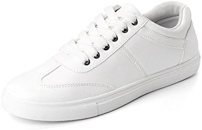 AOUBURN Spring Summer Korean Adults Men Leather Casual Breathable Sneakers Shoes (white)