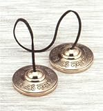 Brass Om Shiva Chinza Meditation Cymbals on Cord