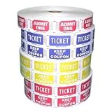 Sparco Products Roll Tickets, Double W/Coupon, 2000 Tickets Per Roll, Yellow