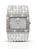 Seksy by Sekonda Bling Ladies White Mother of Pearl Dial Rainbow Colour Crystal Stone Set Case & Strap Watch 4294