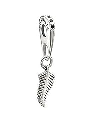 Chamilia Silver Swarovski Hanging Fern Dangle Bead Charm