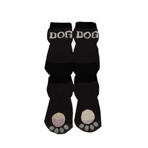 Pet Life Dog Socks Rubberized Soles in Black 