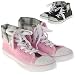 さりげないパンクで行くなら　スカルミュージシャンハイカットスニーカー shoes216 ゴスロリ ロリータ パンク コスプレ コスチューム メイド ピンク 235