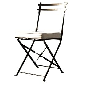 PTC Home and Garden Folding Dining Chair with Cushion, Black