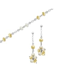 Sterling Silver Bracelet And Earrings Set - 7.5 Inch
