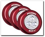 Sylvania Dot-It Self-Adhesive Bright White LED Light, Red, 3-PACK