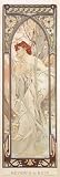 Alphonse Mucha (Reverie du Soir, Evening) Art Poster Print - 12x36