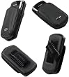 BLACK CELLET CASE POUCH with SWIVEL BELT CLIP for RIM Blackberry Pearl 8100, 8110, 8120, 8130 / Samsung Glyde U940, R410, T729 Blast / Motorola RIZR Z3, Z6m, Z6c, Z6tv ROKR [Retail Packaging]