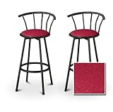 2 Glitter Wine / Maroon Vinyl Specialty / Custom Black Barstools with Backr ....