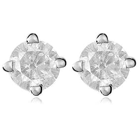 14k White Gold Round Diamond Stud Earrings (1/5 cttw, K-L Color, I3 Clarity)
