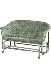 Resin Wicker Glider Loveseat Sage