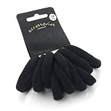 Set of 10 Black Quality Regular Sized Hair Ponios Donuts Bobbles