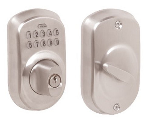 Schlage BE365VPLY626 Plymouth Keypad Deadbolt, Satin Chrome"
