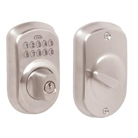 Schlage BE365VPLY626 Plymouth Keypad Deadbolt, Satin Chrome by Schlage