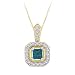 14K Yellow Gold 1/2 ct. Blue and White Diamond Pendant with Chain