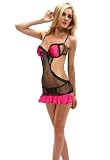 Intimates21 – New Sexy Lingerie Babydoll Dress +G-string Mesh Bodysuit Honeymoon Picture