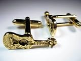 Guitar 24k gold cufflinks by classic cufflinks