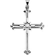 14K White Gold Cross Pendant - 42.50x31.50mm