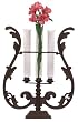 Cast Iron / Glass Lyre Vase Small 19.5"H x 14"W