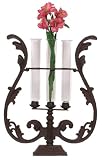 Cast Iron / Glass Lyre Vase Small 19.5H x 14W