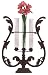 Cast Iron / Glass Lyre Vase Small 19.5"H x 14"W