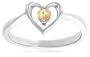 Sterling Silver Citrine Heart Ring, Size 7