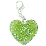 Green Heart Clasp Charm