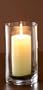 Hurricane Candle Holder with Candle - Medium (Clear/Ivory) (8.75"H x 4.75"W x 4.75"D)