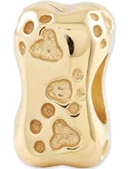 Reflection Beads Silver Gold Plated Doggie Bone Dog Bead
