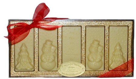 5pc Christmas Belgian Chocolate Bars - Sugar Free White Chocolate by Sugar-Free Candy