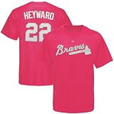 MLB Majestic Jason Heyward Atlanta Braves Youth Girls Player T-shirt - Pink (12/14)