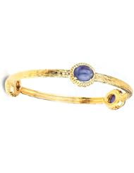 CleverEve 2013 Fall Winter Luxury Series .925 Sterling Silver Amethyst 18K Yellow Gold Plated Refined Bangle Bracelet