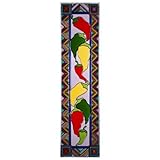 IMAGE OF Chili Peppers Vertical Art Glass Panel Wall Hanging Suncatcher 42 x 10