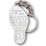 Fine Pewter Footprints in the Sand Key Chain
