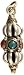Dorje Small Pendant with Coral and Turquoise - Sterling Silver