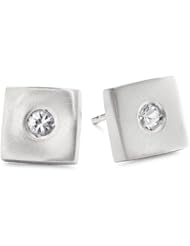 ROTENIER "Disc and Square" Sterling Silver Square with Sapphires Studs