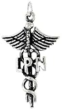 Sterling Silver Oxidized Licensed Practical Nurse Insignia Pendant, 1 1/8 (28mm) tall