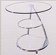 BEAUTIFUL NEW 3 LEVEL GLASS MAGAZINE TABLE