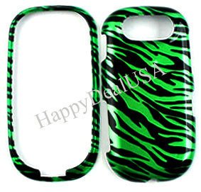 For AT&T Pantech Ease P2020 Accessory - Green Zebra Design Hard Case Proctor Cover + Free Lf Stylus Pen
