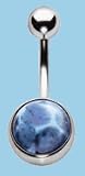 Turquoise Fireball Navel Bar 14 gauge by 3/8 in length