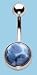 Turquoise Fireball Navel Bar 14 gauge by 3/8 in length