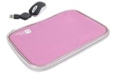 DURAGADGET Pink 10" Neoprene Laptop Zip Case With USB Mini Mouse