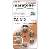 4176fLptLPL. SL160  10 Packs (60 Batteries) Renata Swiss Made Size 312 Batteries