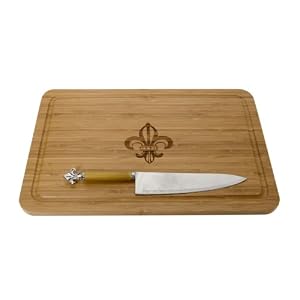 BAM Cutting Board and Knife - Fleur de Lis by 