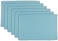 DII 100% Cotton, Ribbed 13x 19" Everyday Basic Placemat Set of 6, Light Blue