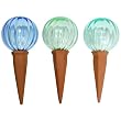 8105 Pale-Colored Glass Watering Globe with Plant Nanny - set of 3 ~ The PlantFurniture Co