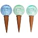 8105 Pale-Colored Glass Watering Globe with Plant Nanny - set of 3